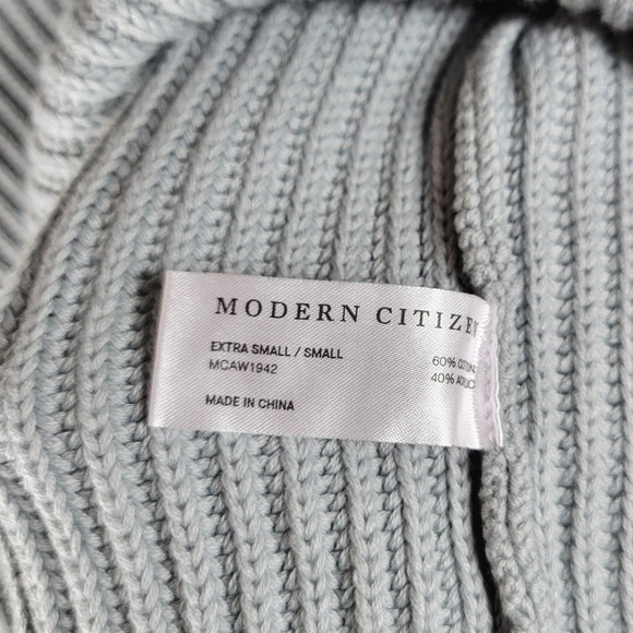 Modern Citizen Cable Knit Cotton Blend Ribbed Sweater Cropper Pullover Size XS/S - Picture 4 of 11